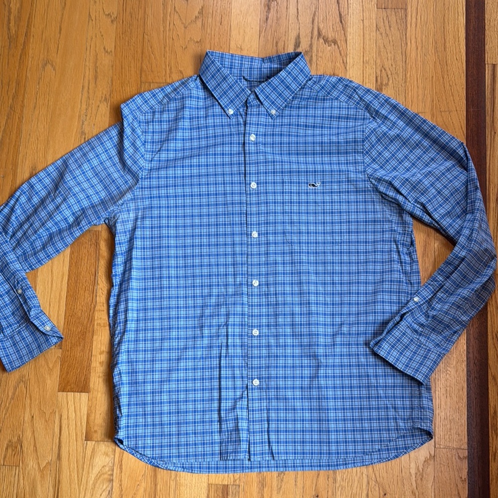 Vineyard Vines Blue Casual Button Down Shirt